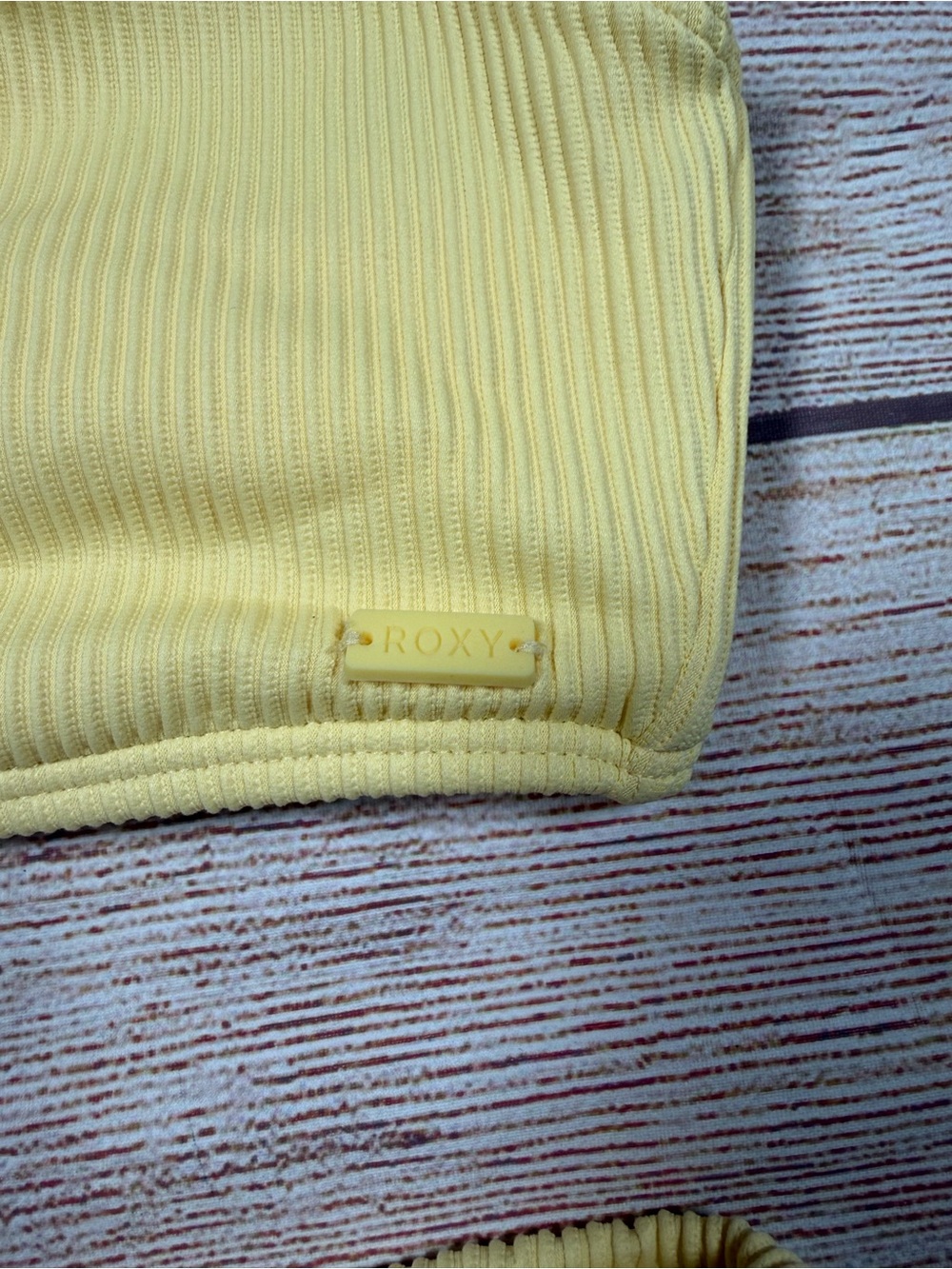 Roxy Yellow Ribbed V-Notch Bikini Set - Picture 2 of 9